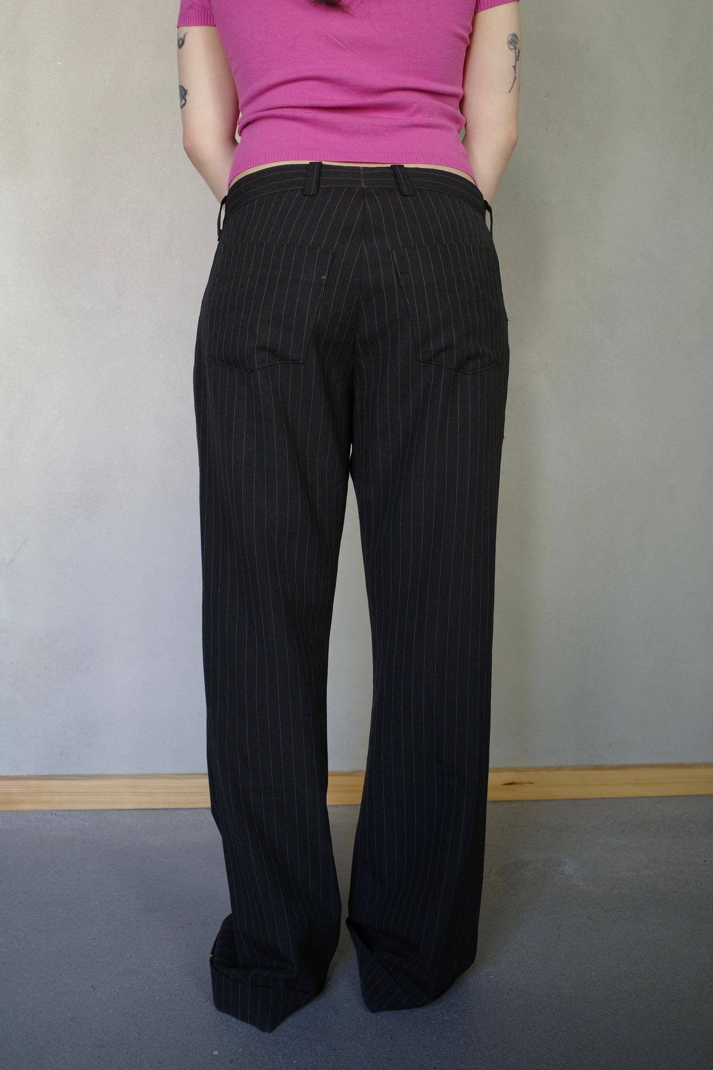 VINTAGE PINSTRIPE SUIT PANTS