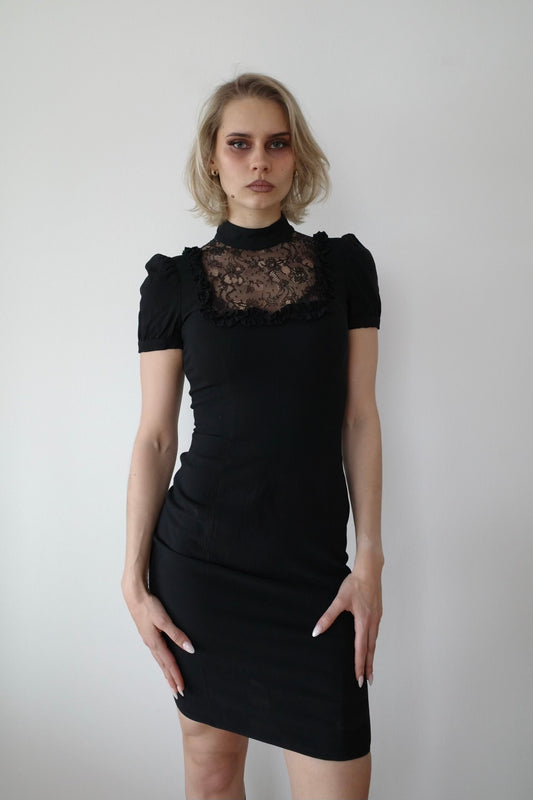 DOLCE & GABBANA LACE TURTLENECK DRESS