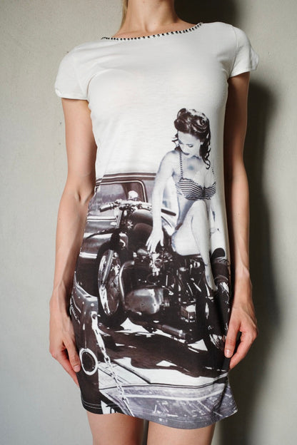 VINTAGE PIN-UP MOTOGIRL MINIDRESS