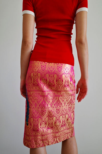 PATTY SHELABARGER SILK JACQUARD SKIRT