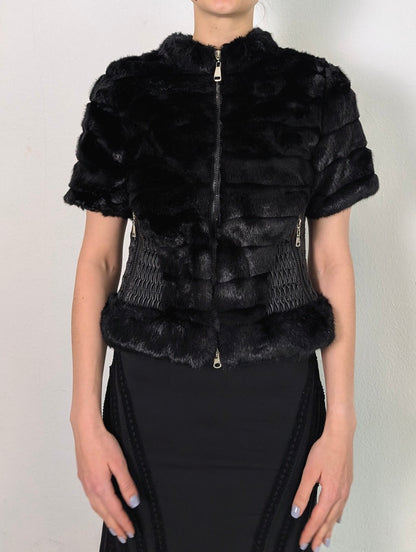 VINTAGE FITTED FAUX FUR VEST