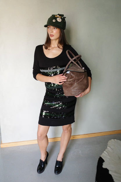 ITALIAN VINTAGE STRIPED SEQUIN DRESS