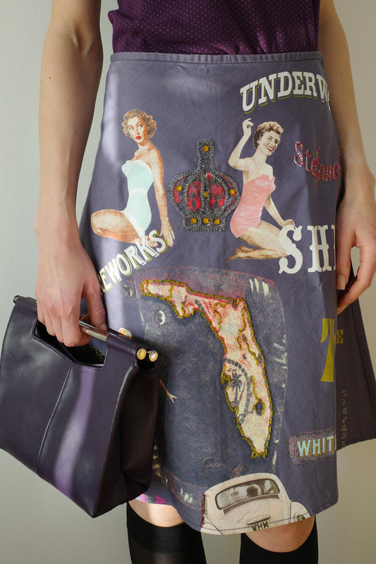 STEFANEL VINTAGE MOTIVE MIDI SKIRT