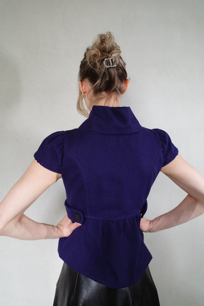 BABYDOLL WOOL PEACOAT (PURPLE)