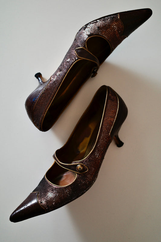 PRADA SEQUIN KITTEN HEEL