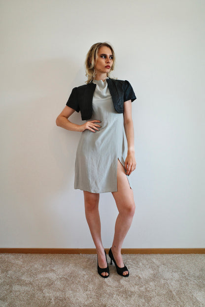 VINTAGE SILK TURTLENECK DRESS
