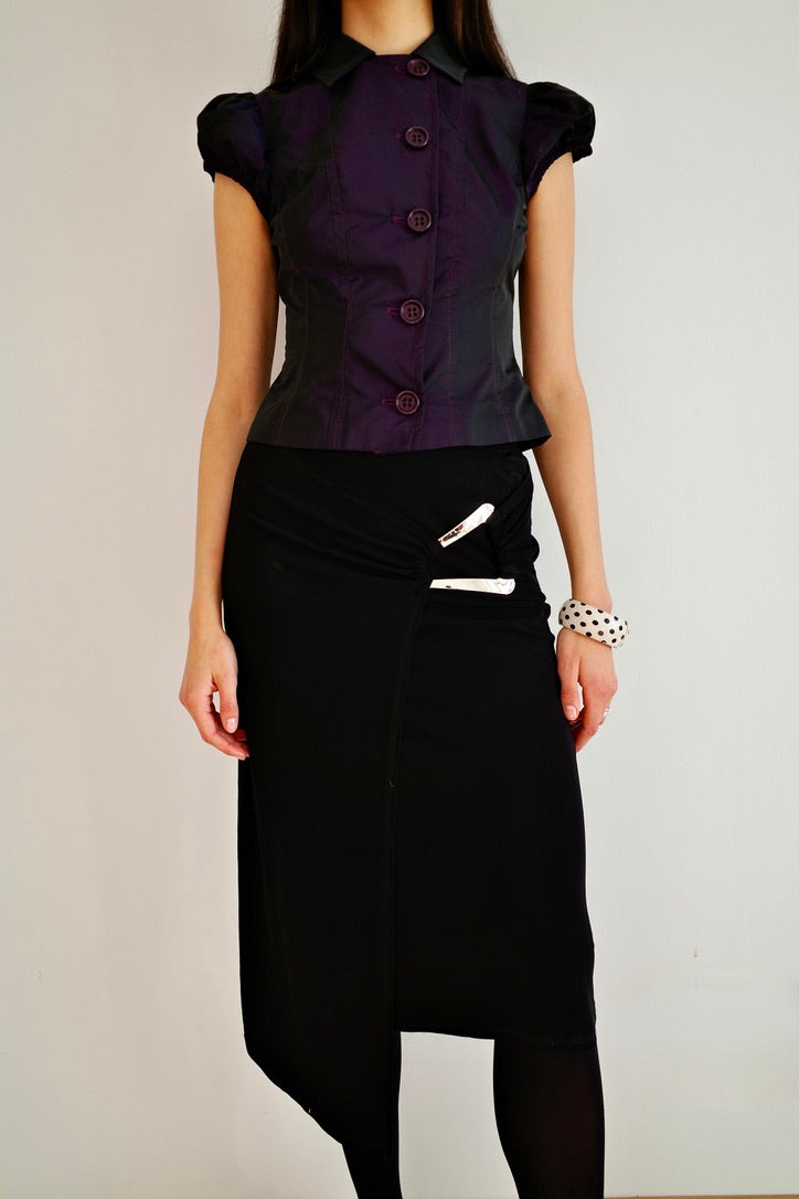 ASYMMETRICAL BUCKLE SKIRT