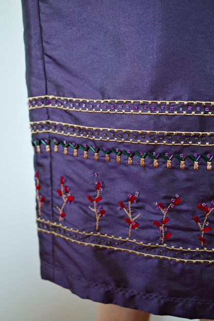 KOOKAÏ BEADED SILK SKIRT
