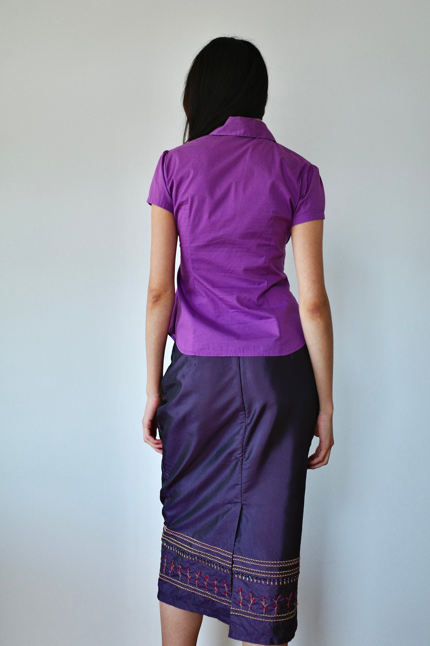 KOOKAÏ BEADED SILK SKIRT