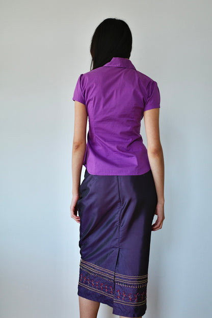 KOOKAÏ BEADED SILK SKIRT
