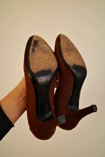 PRADA STUDDED LEATHER PUMPS