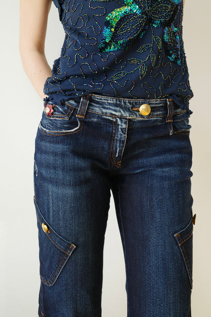 MOSCHINO DENIM CAPRI PANTS