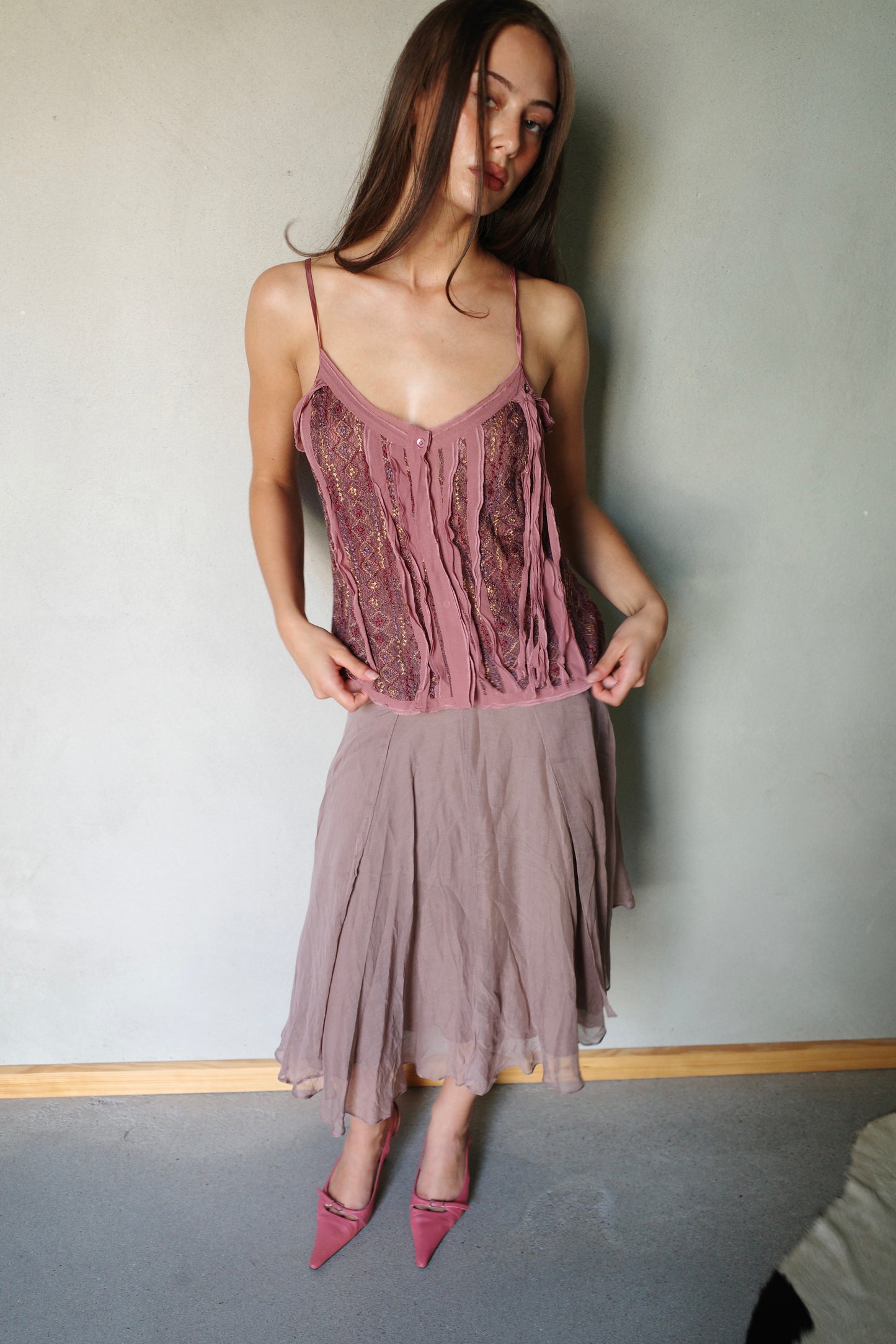 VINTAGE SILK TWO-PIECE ENSEMBLE