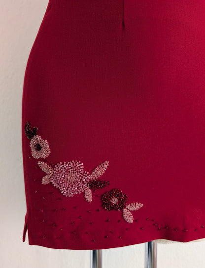 EMBROIDERED FLORAL MINISKIRT