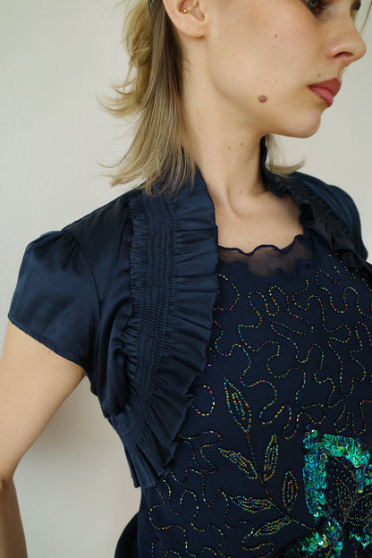 SILKY RUFFLE BOLERO