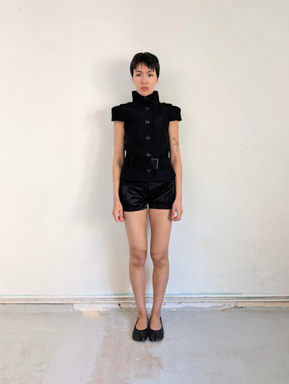 Vintage Buttoned Shirt Blazer
