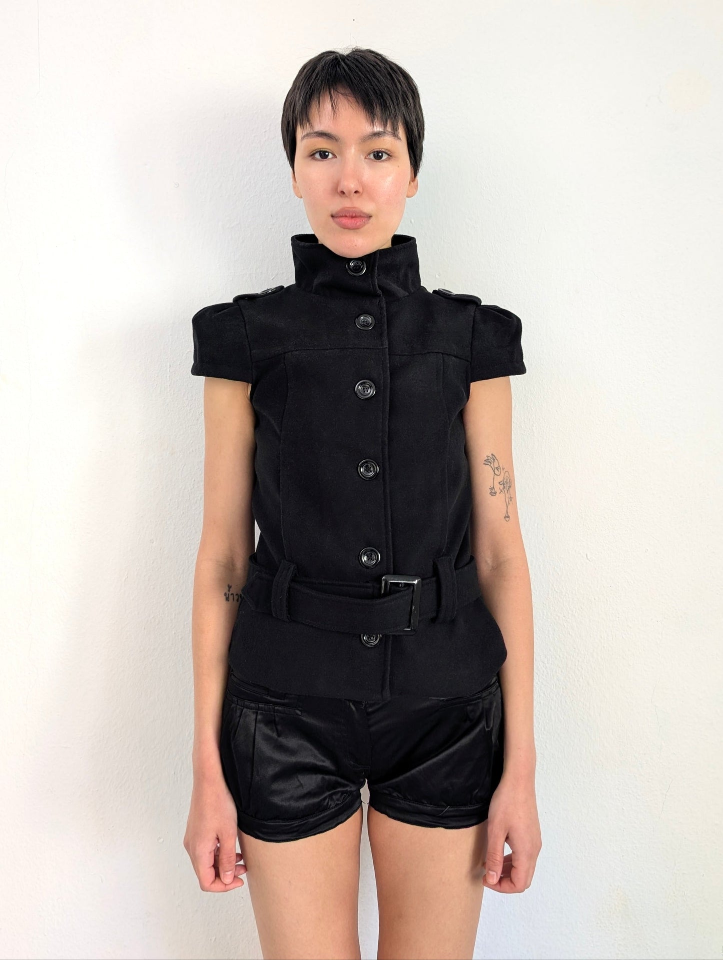 Vintage Buttoned Shirt Blazer