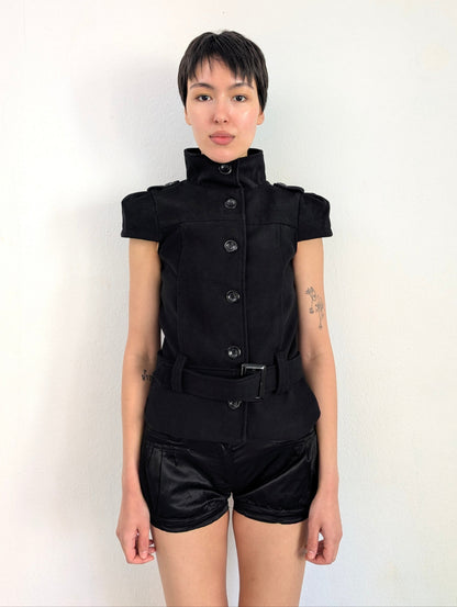 Vintage Buttoned Shirt Blazer