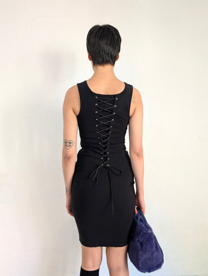 Denny Rose Lace-Up Back Dress