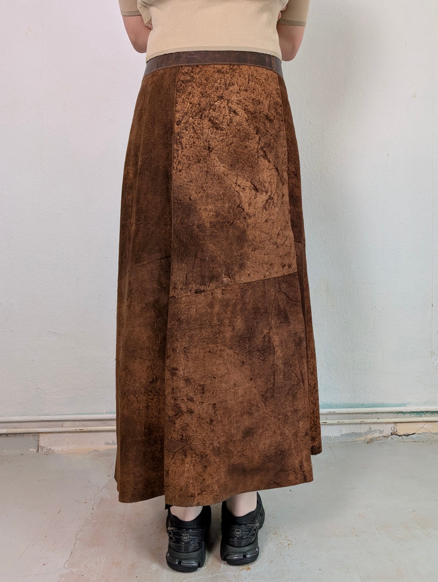 SAVE THE QUEEN LEATHER WRAP SKIRT