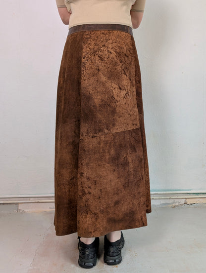 SAVE THE QUEEN LEATHER WRAP SKIRT