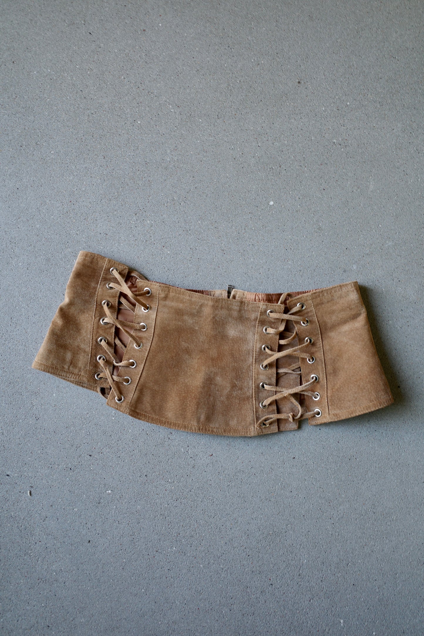 SUEDE LEATHER CORSET BELT