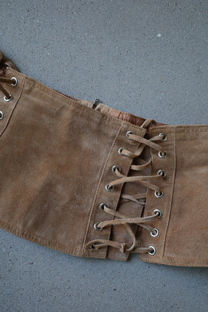 SUEDE LEATHER CORSET BELT