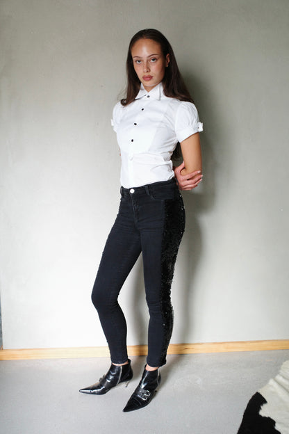 ITALIAN VINTAGE SKINNYJEANS /W SEQUINS