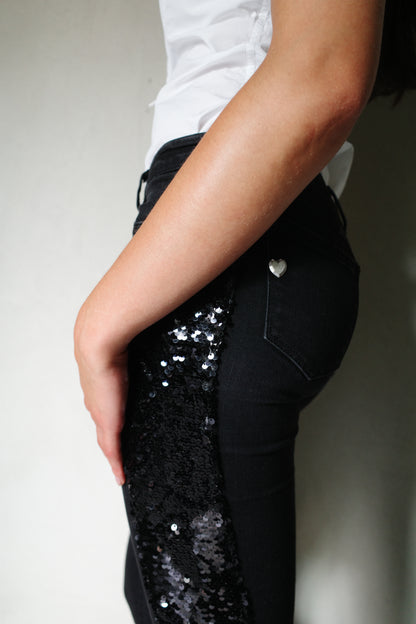 ITALIAN VINTAGE SKINNYJEANS /W SEQUINS