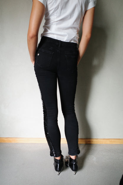 ITALIAN VINTAGE SKINNYJEANS /W SEQUINS