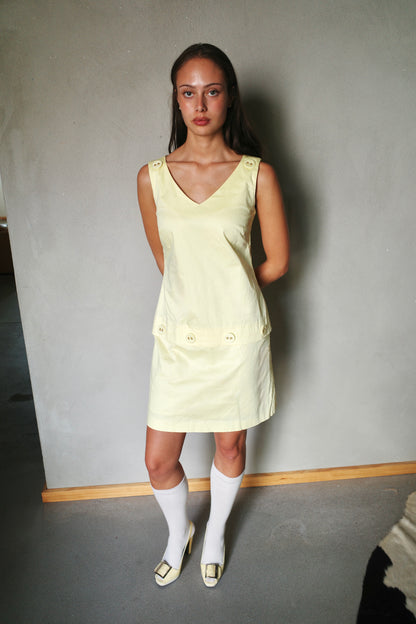 60s INSPIRED BUTTERYELLOW DRESS