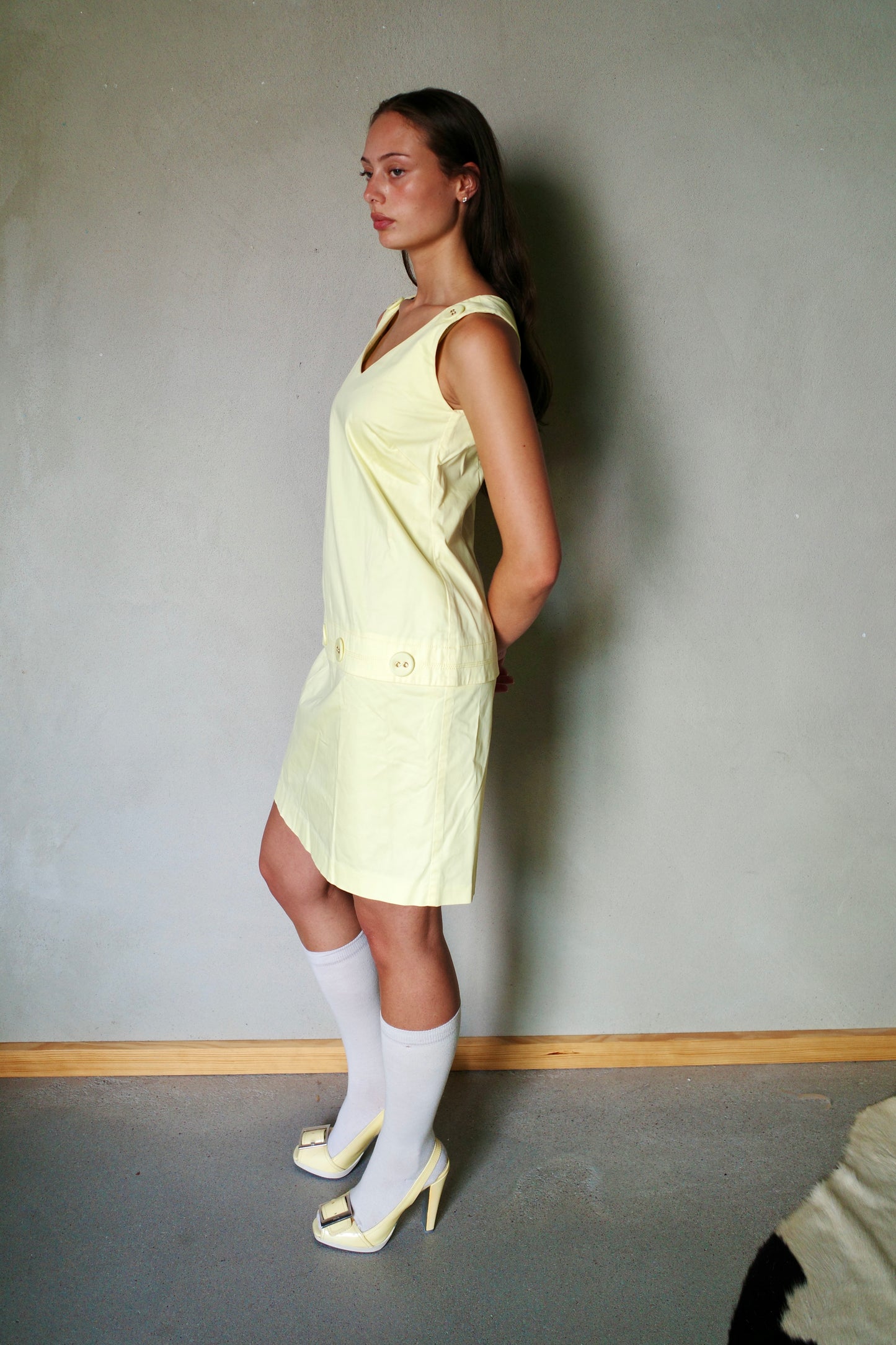 60s INSPIRED BUTTERYELLOW DRESS