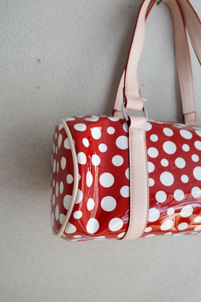 VINTAGE POLKA DOT BARREL BAG (YAYOI KUSAMA STYLE)