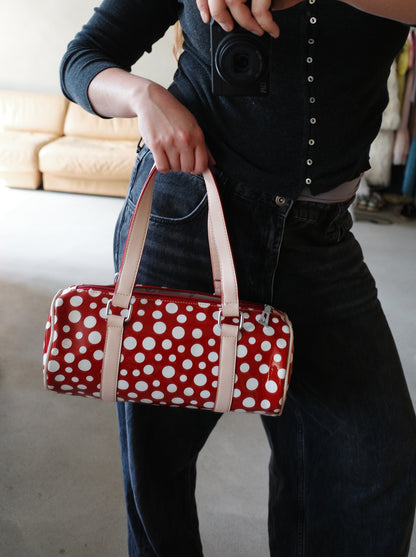 VINTAGE POLKA DOT BARREL BAG (YAYOI KUSAMA STYLE)